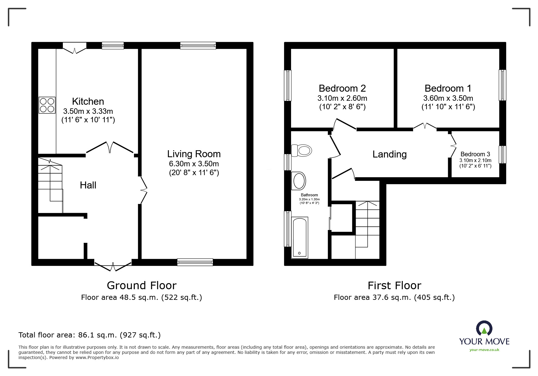 Floorplan of 3 bedroom Mid Terrace House to rent, Braunstone Avenue, Leicester, LE3