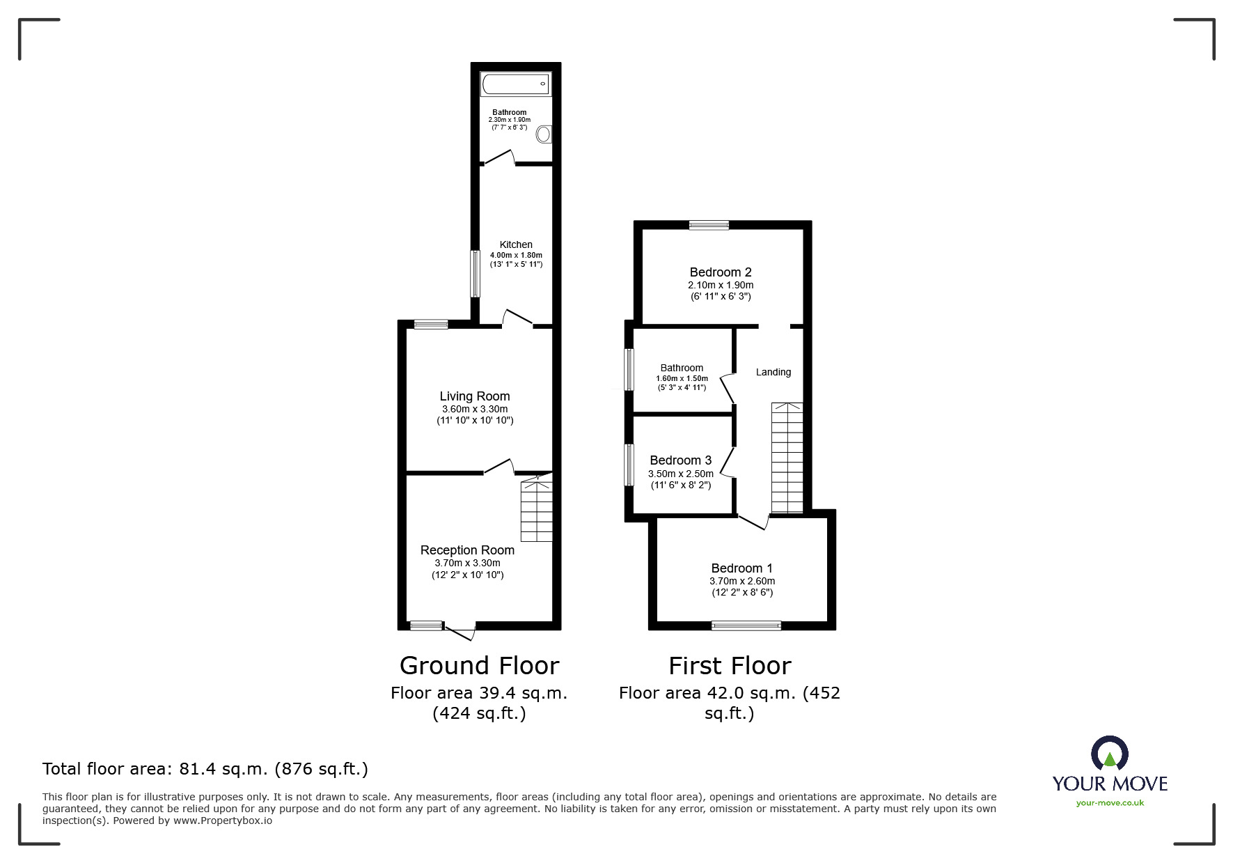 Floorplan of 3 bedroom Mid Terrace House to rent, Cromford Street, Leicester, LE2