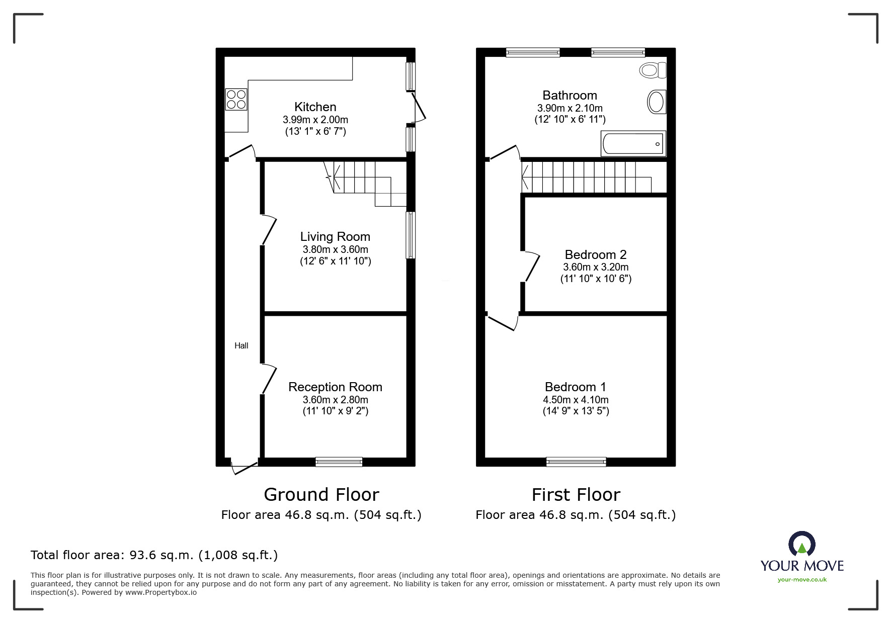 Floorplan of 2 bedroom Mid Terrace House to rent, Tudor Road, Leicester, LE3