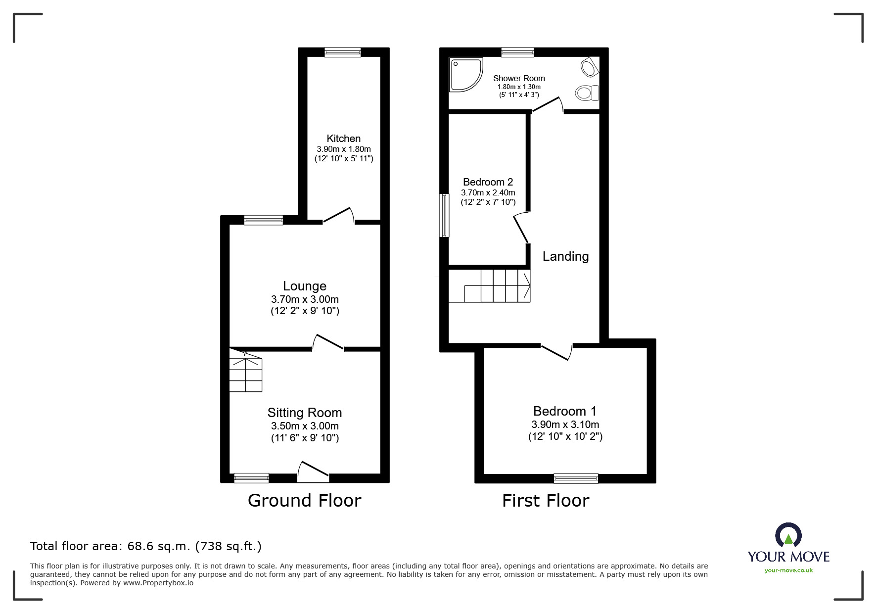 Floorplan of 2 bedroom Mid Terrace House to rent, Noel Street, Leicester, LE3