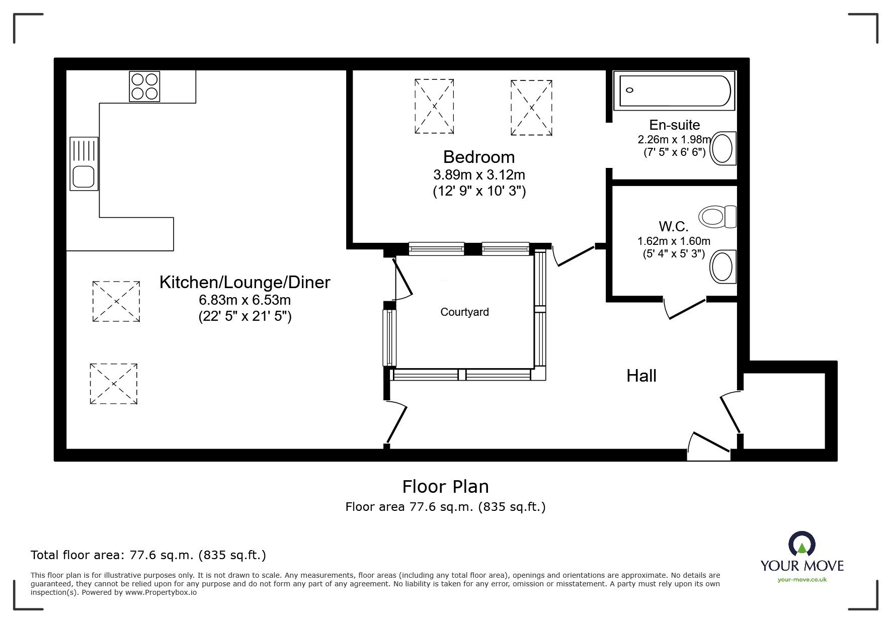 Floorplan of 1 bedroom  Flat for sale, The Cotton Mill, 35 King Street, Leicester, LE1