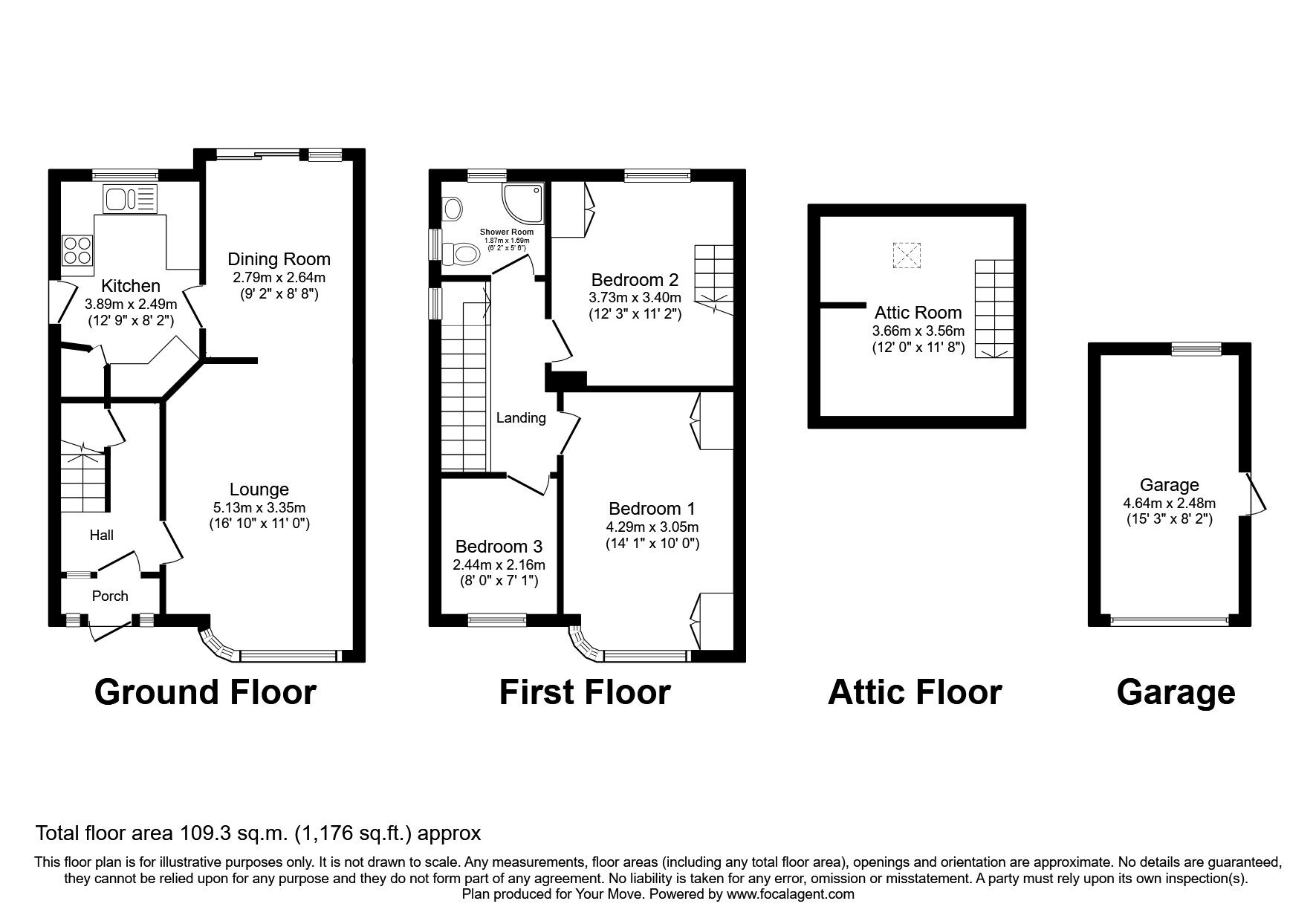 Floorplan of 3 bedroom Semi Detached House for sale, Briargate Drive, Birstall, Leicestershire, LE4