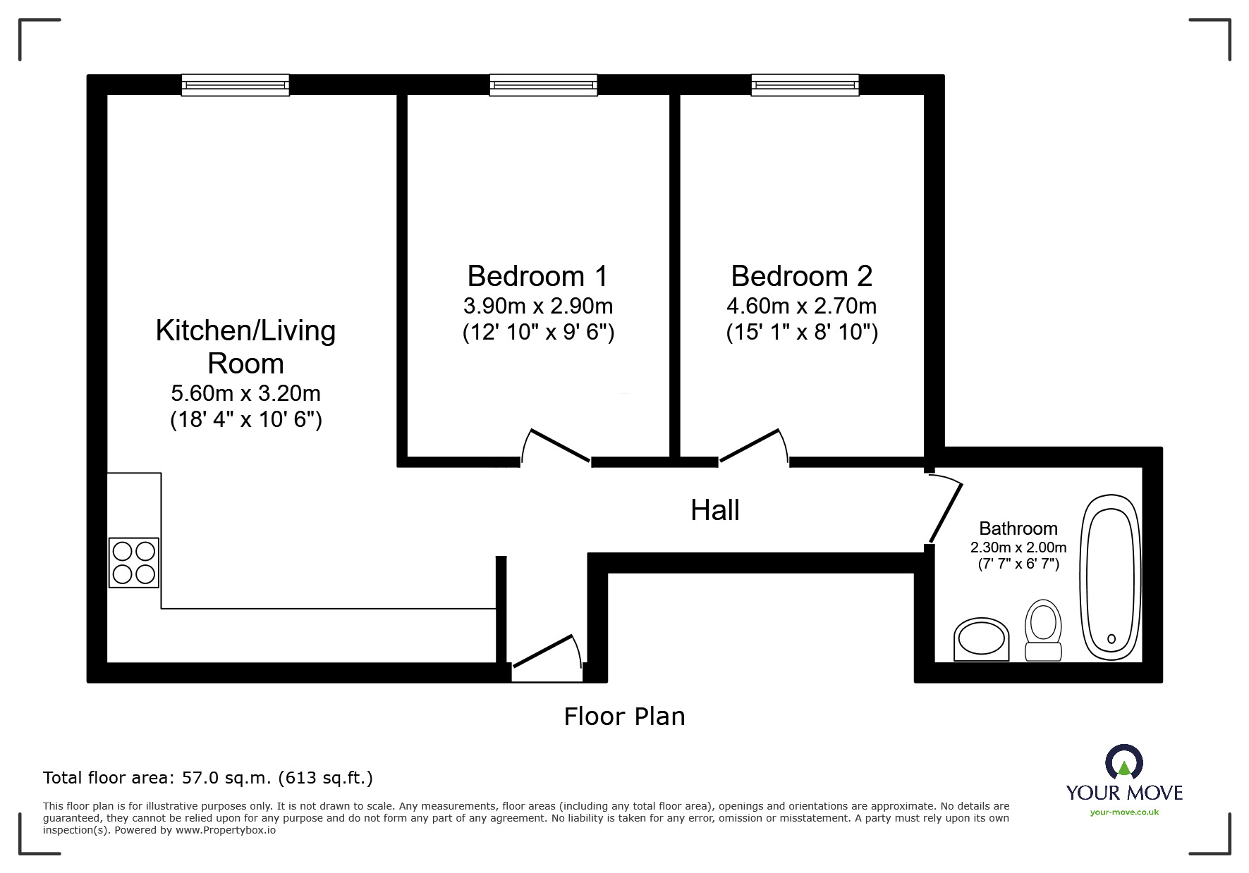 Floorplan of 2 bedroom Flat to rent, Burgess Street, Leicester, Leicestershire, LE1