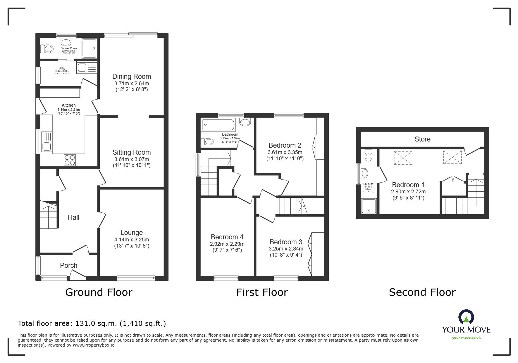 Floorplan of 4 bedroom Semi Detached House for sale, Gooding Avenue, Leicester, Leicestershire, LE3