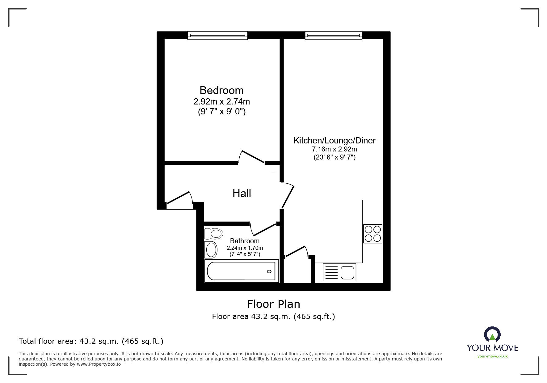 Floorplan of 1 bedroom  Flat for sale, Colton Street, Leicester, Leicestershire, LE1