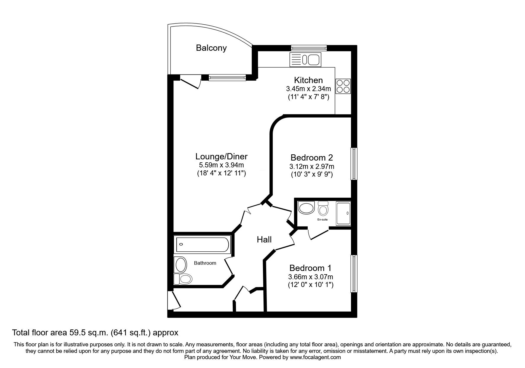 Floorplan of 2 bedroom  Flat for sale, Bath Lane, Leicester, Leicestershire, LE3