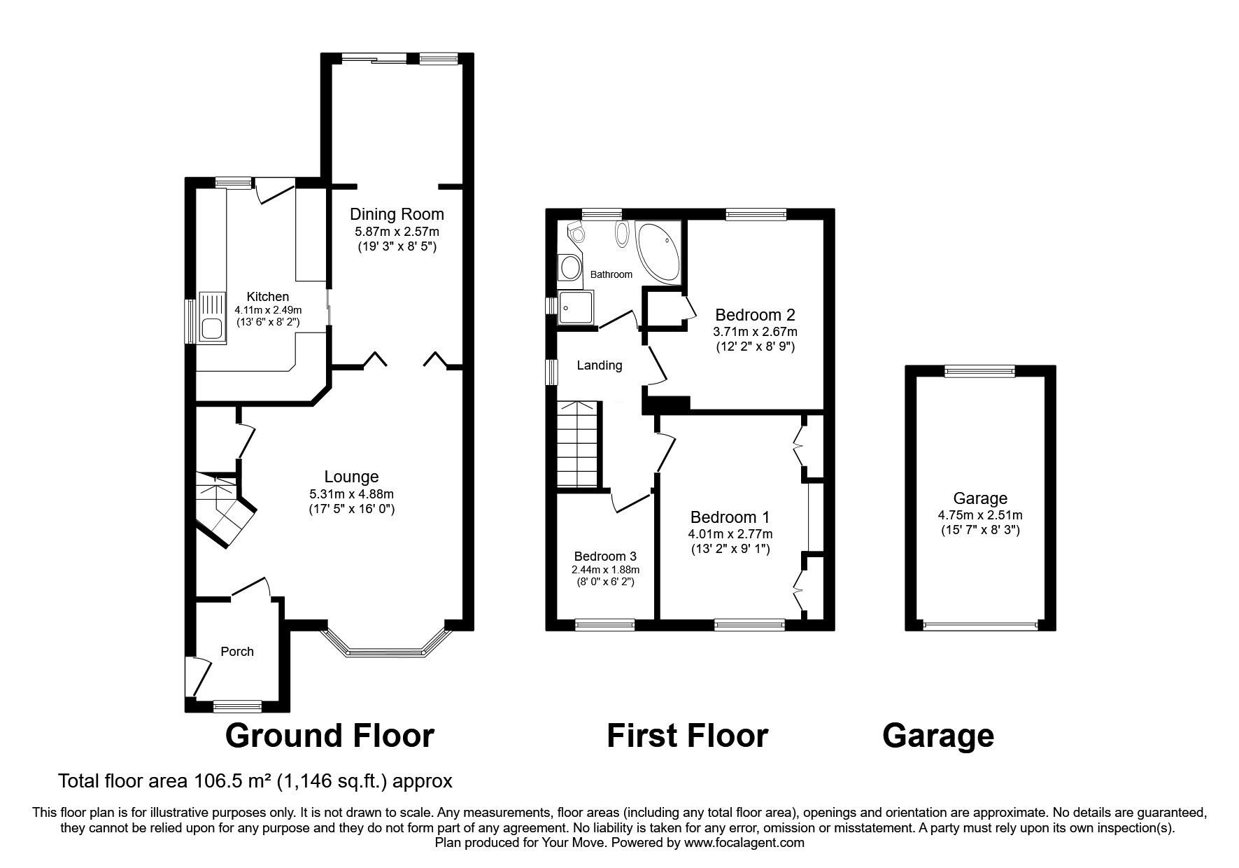 Floorplan of 3 bedroom Detached House for sale, Briargate Drive, Birstall, Leicestershire, LE4