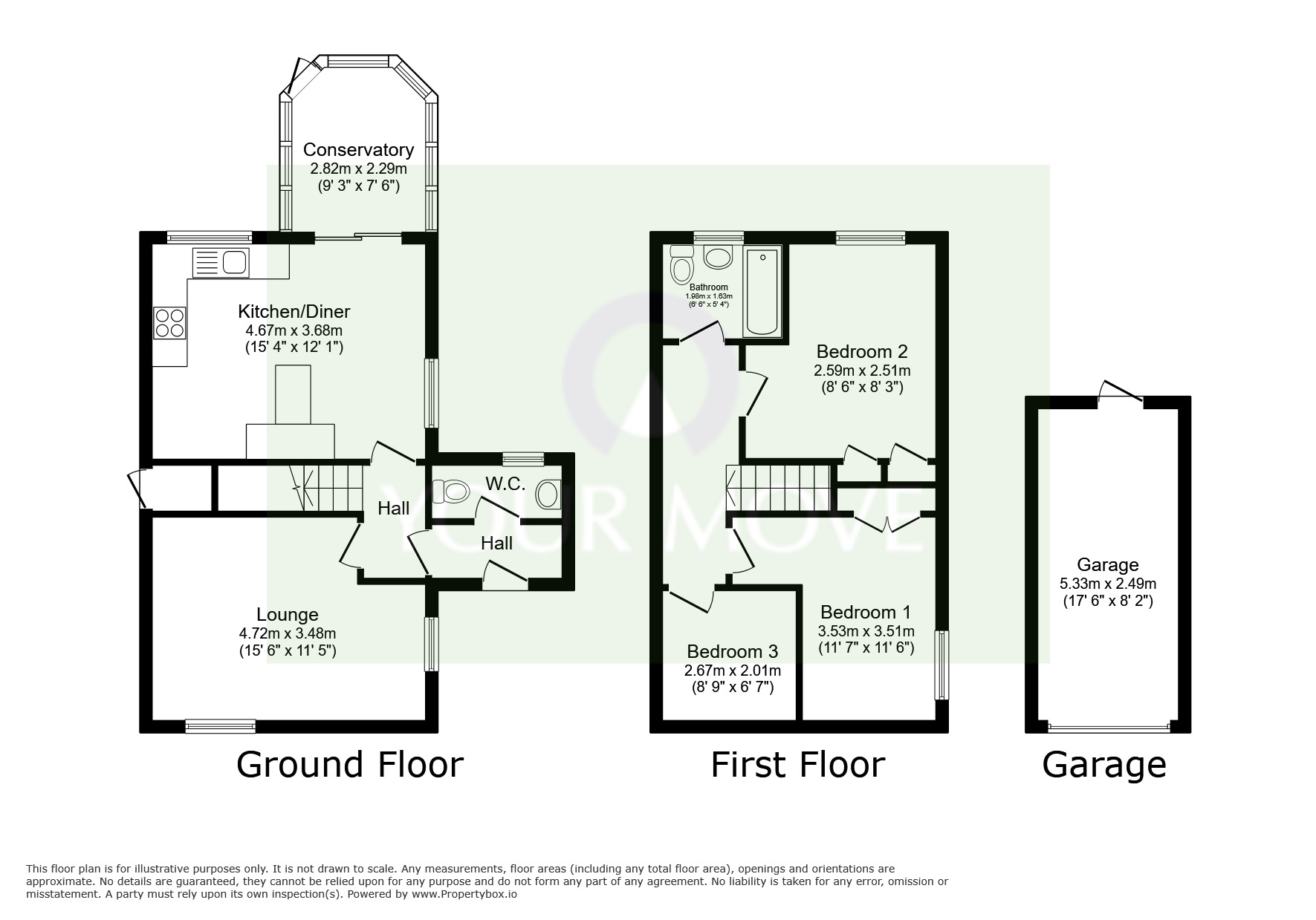Floorplan of 3 bedroom Semi Detached House for sale, Osprey Road, Leicester, Leicestershire, LE4