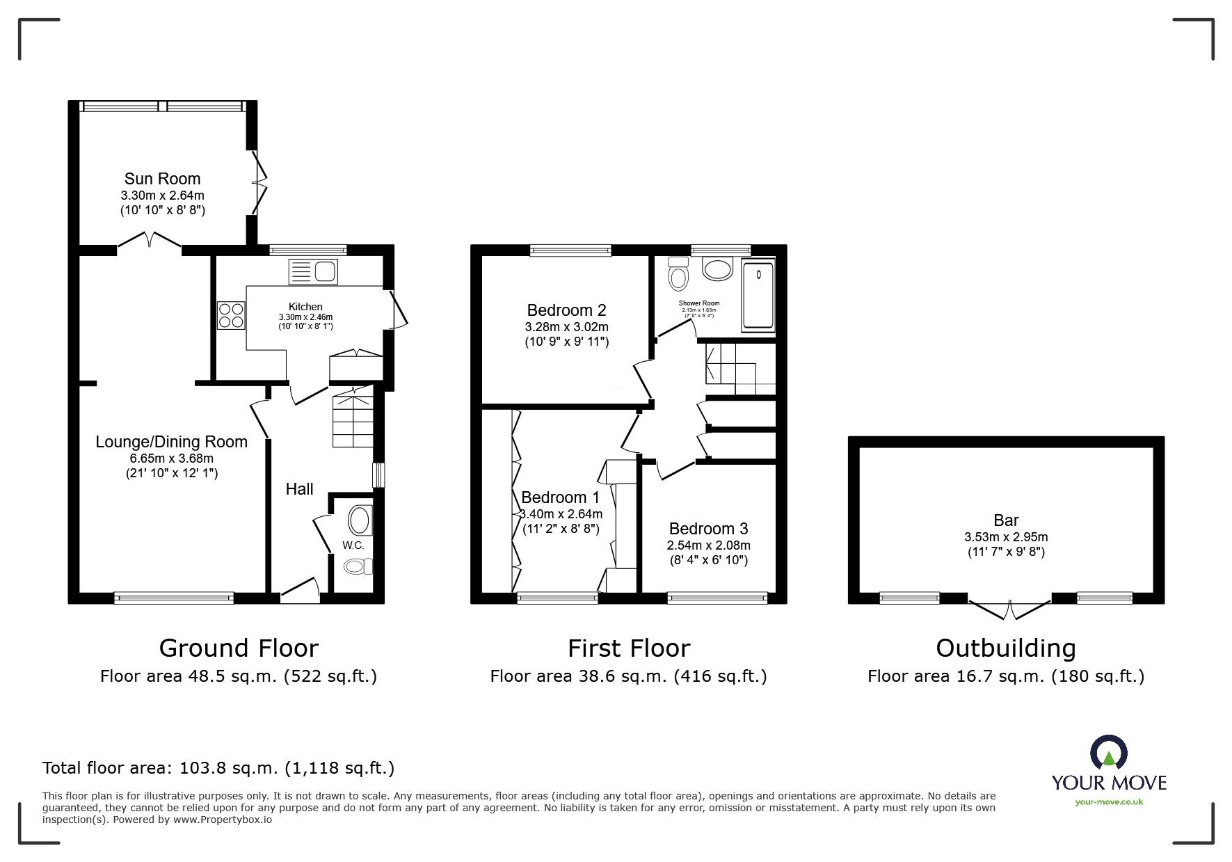Floorplan of 3 bedroom Semi Detached House for sale, Bonville Place, Leicester, Leicestershire, LE3