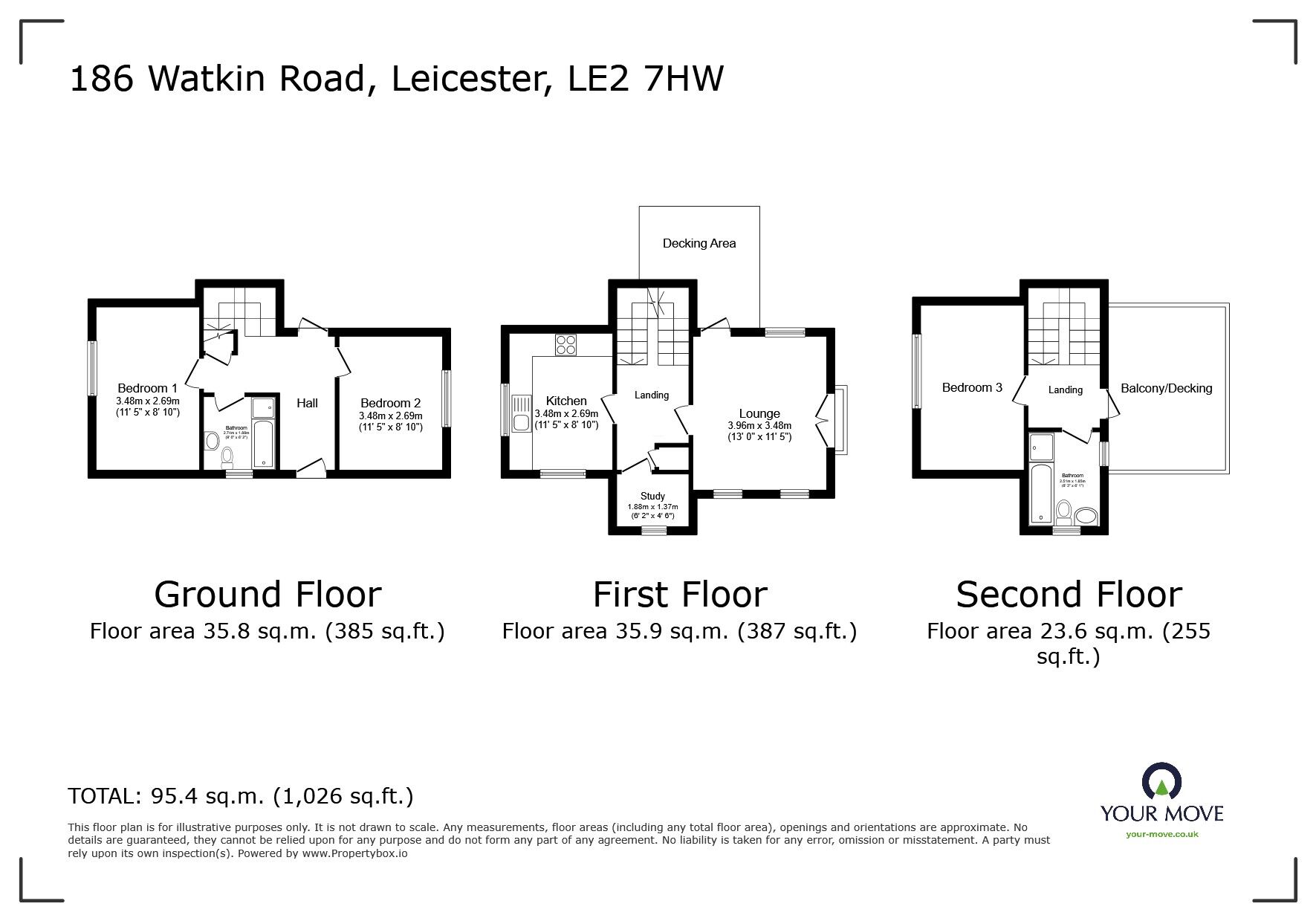 Floorplan of 3 bedroom Detached House for sale, Watkin Road, Leicester, LE2