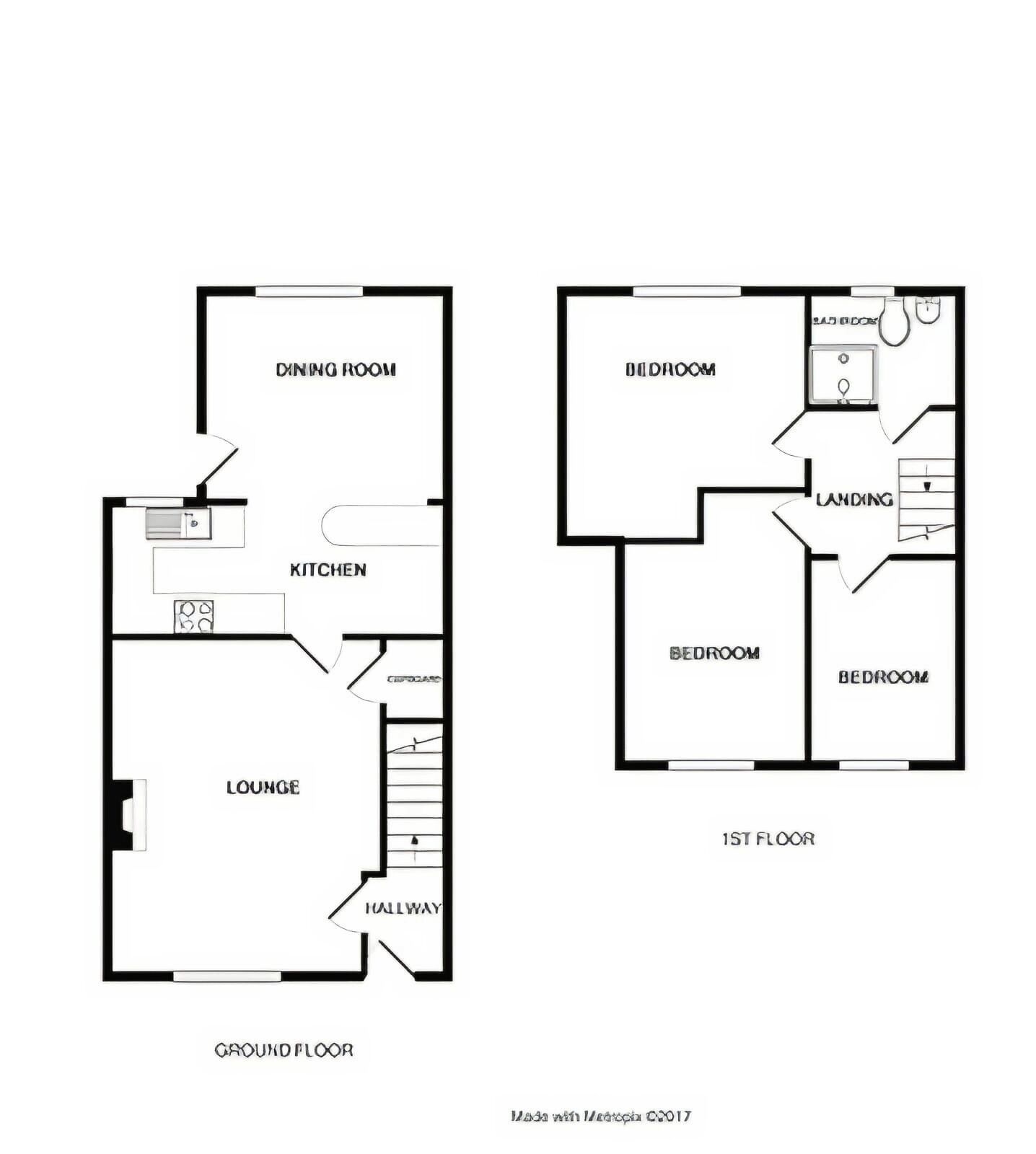 Floorplan of 3 bedroom Mid Terrace House to rent, Forbes Close, Glenfield, Leicestershire, LE3