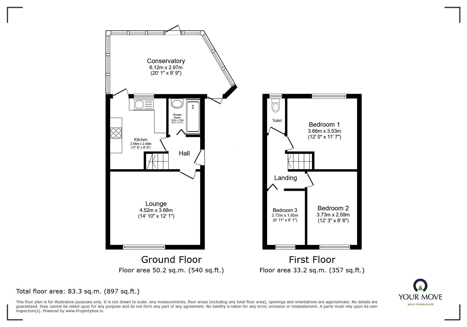 Floorplan of 3 bedroom Semi Detached House for sale, Bendbow Rise, Leicester, Leicestershire, LE3