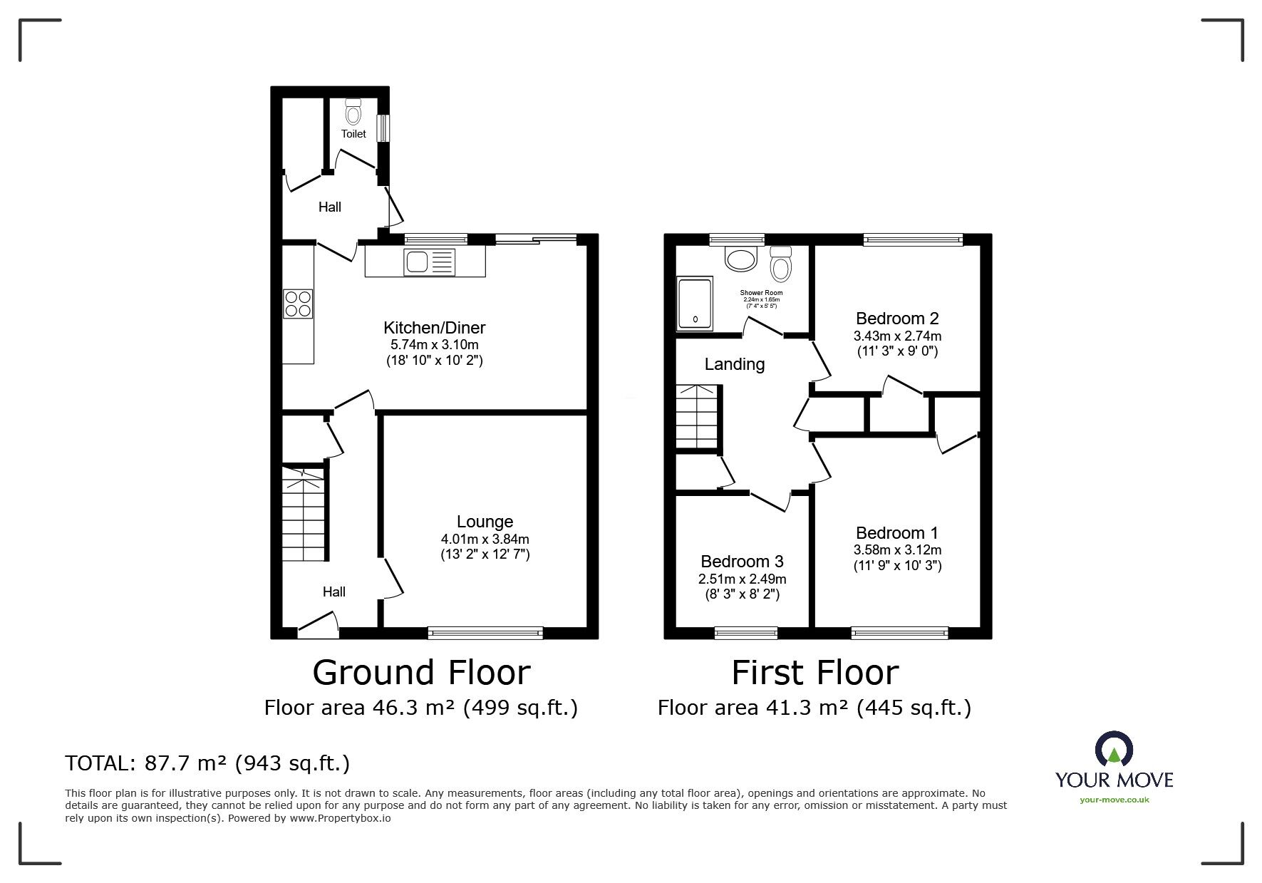 Floorplan of 3 bedroom Semi Detached House for sale, Beaumont Leys Lane, Leicester, Leicestershire, LE4