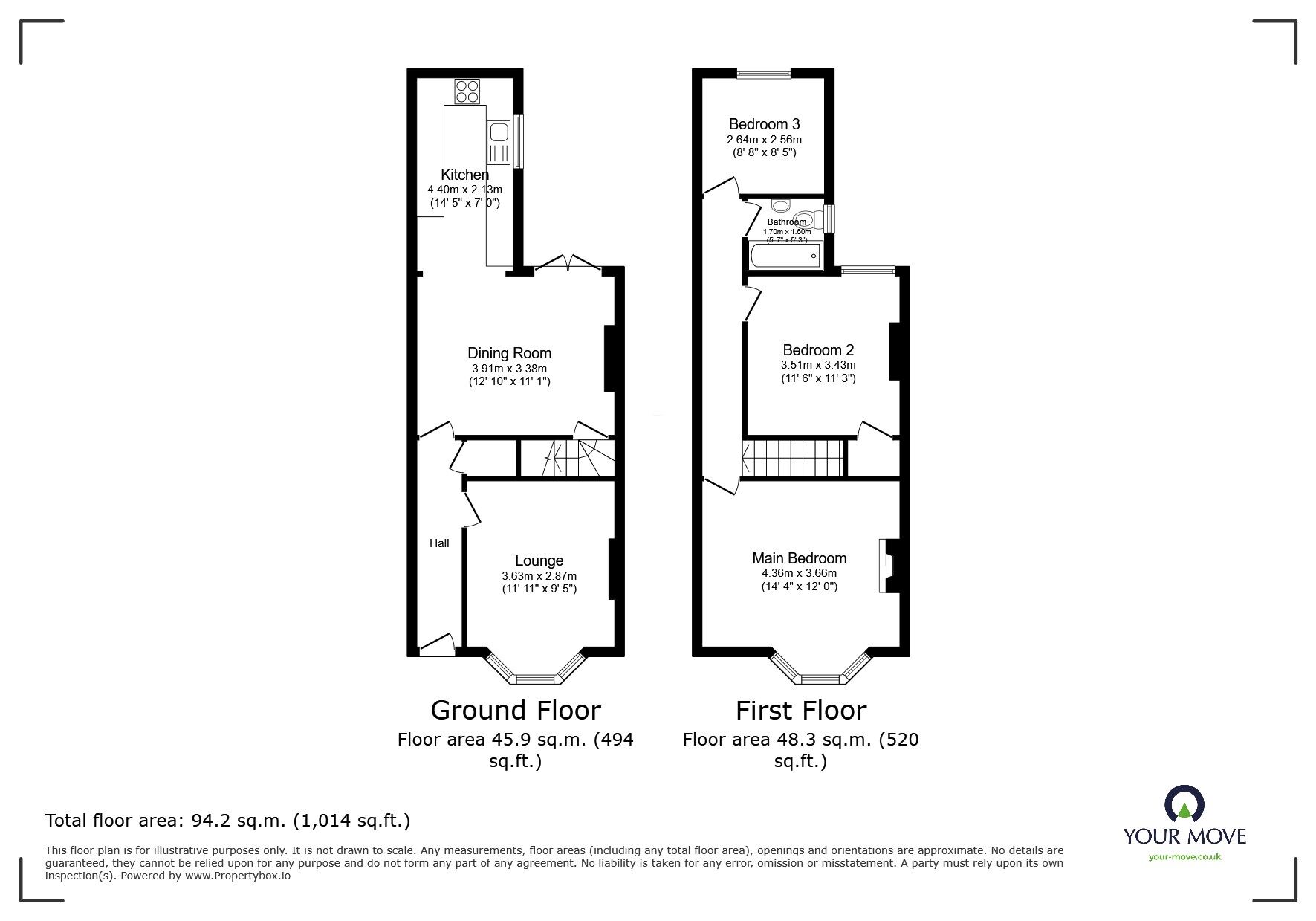 Floorplan of 3 bedroom Mid Terrace House for sale, Cambridge Street, Leicester, Leicestershire, LE3