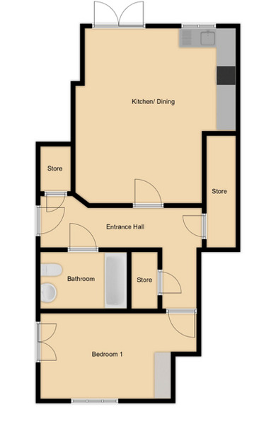 Floorplan of 1 bedroom  Flat to rent, Chamberhouse Crescent, Hampton Woods, Cambridgeshire, PE7