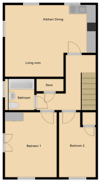 Floorplan of 2 bedroom  Flat to rent, Chamberhouse Crescent, Hampton Woods, Cambridgeshire, PE7