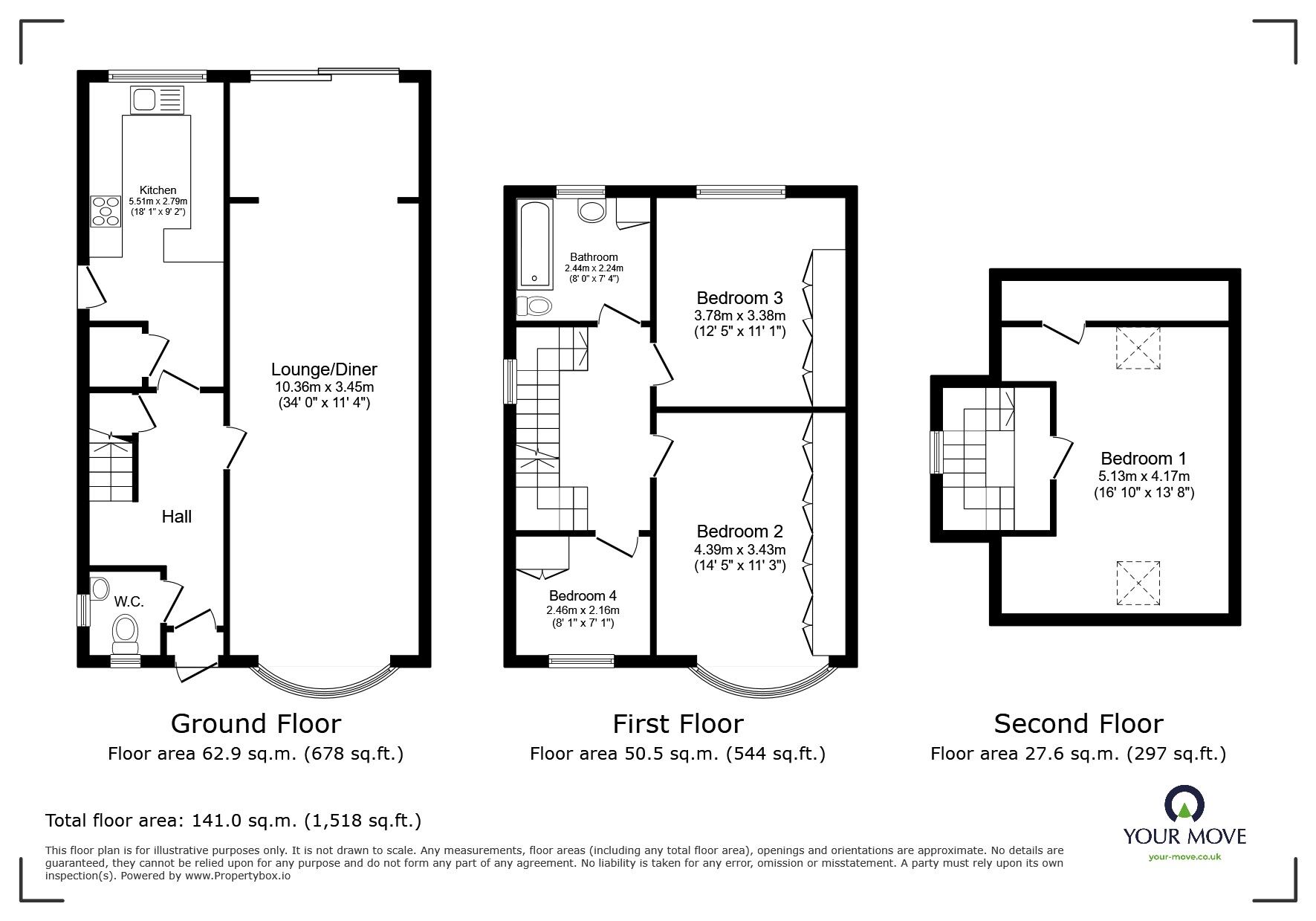 Floorplan of 4 bedroom Semi Detached House for sale, Butcombe Road, Leicester, Leicestershire, LE4