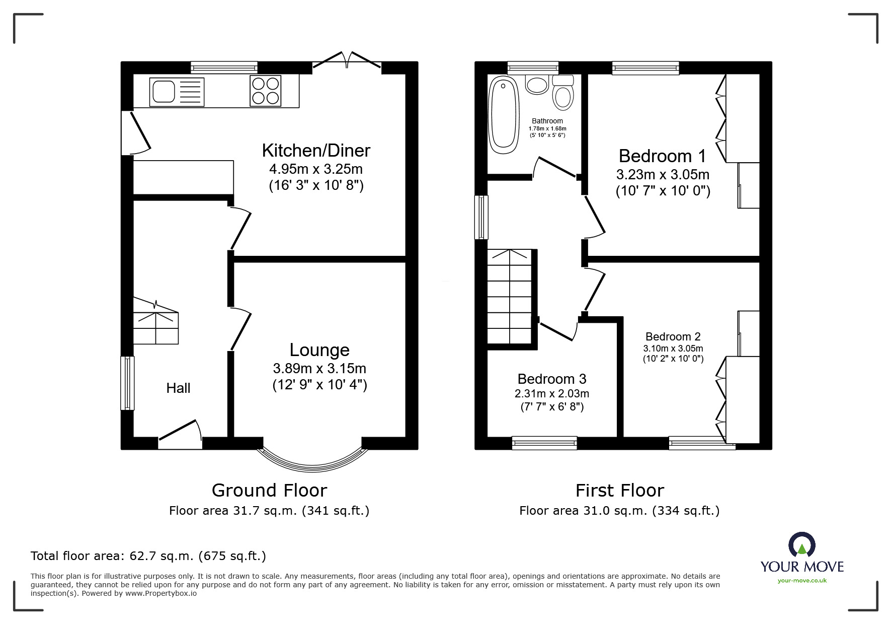 Floorplan of 3 bedroom Semi Detached House for sale, Roydene Crescent, Leicester, Leicestershire, LE4