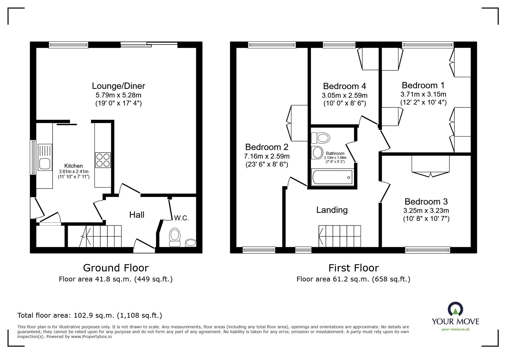 Floorplan of 4 bedroom Semi Detached House for sale, Clovelly Road, Glenfield, Leicestershire, LE3