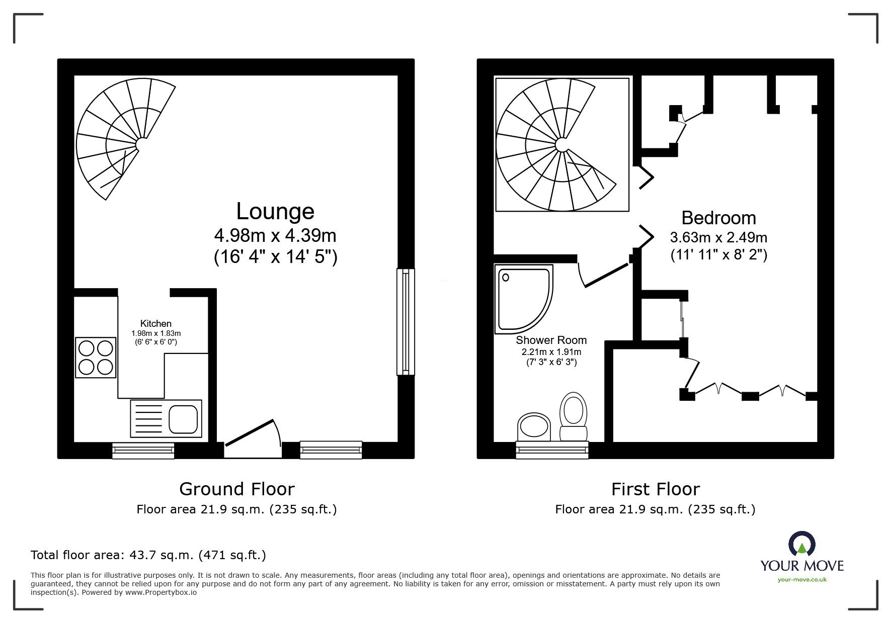 Floorplan of 1 bedroom Mid Terrace House for sale, Sharpley Drive, Leicester, Leicestershire, LE4