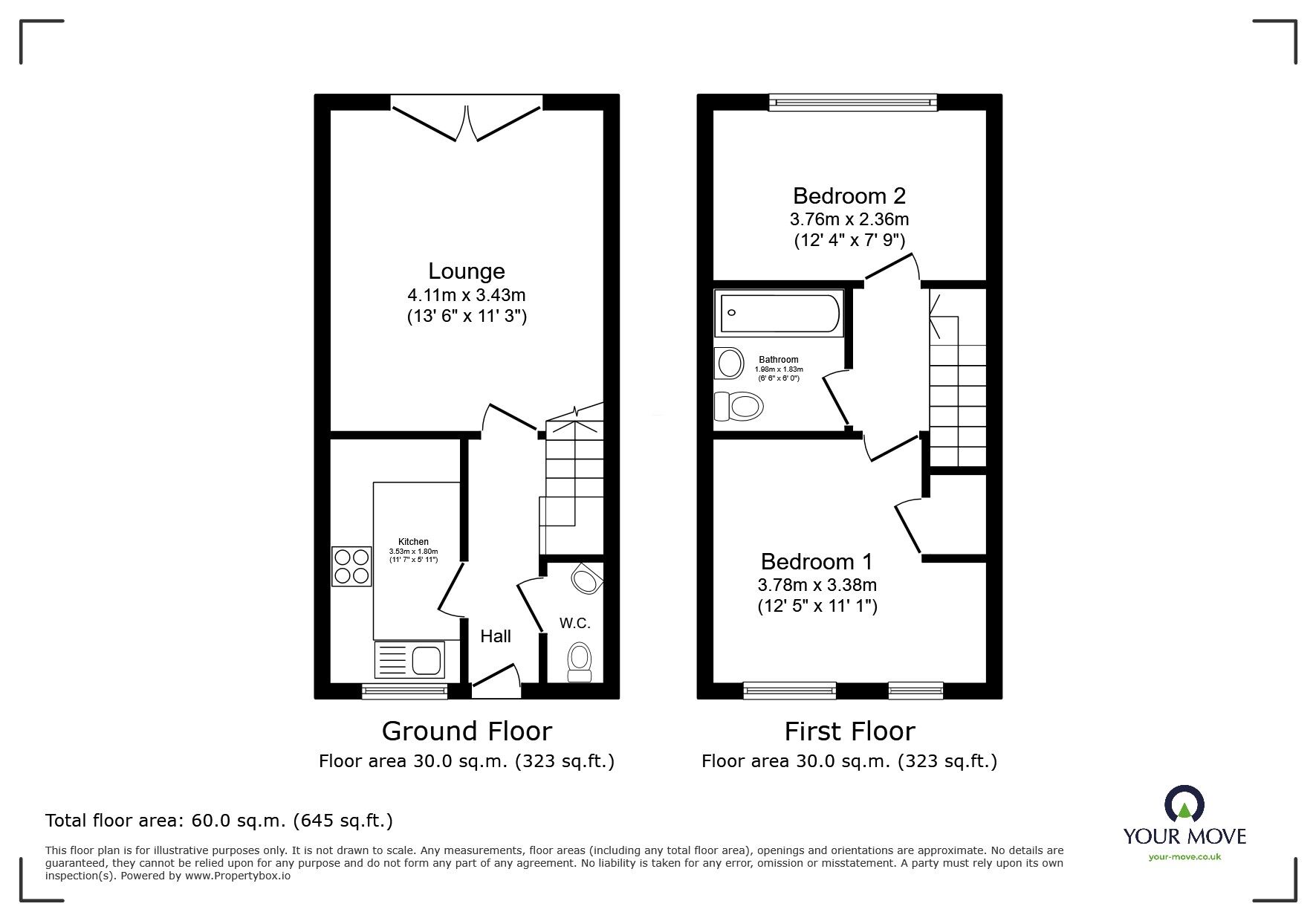 Floorplan of 2 bedroom Mid Terrace House for sale, Fulford Road, Leicester, LE3