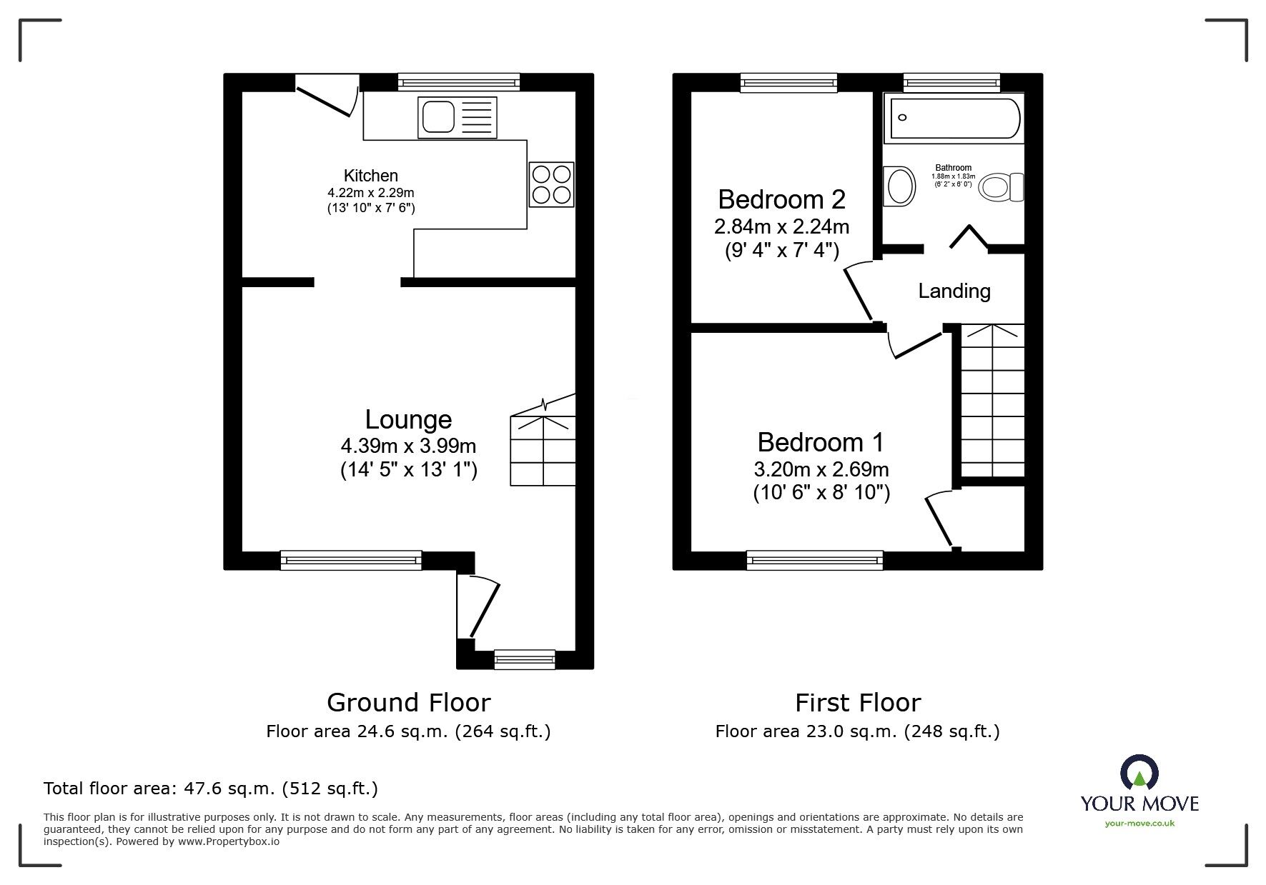 Floorplan of 2 bedroom Mid Terrace House for sale, Burnaston Road, Leicester, Leicestershire, LE2
