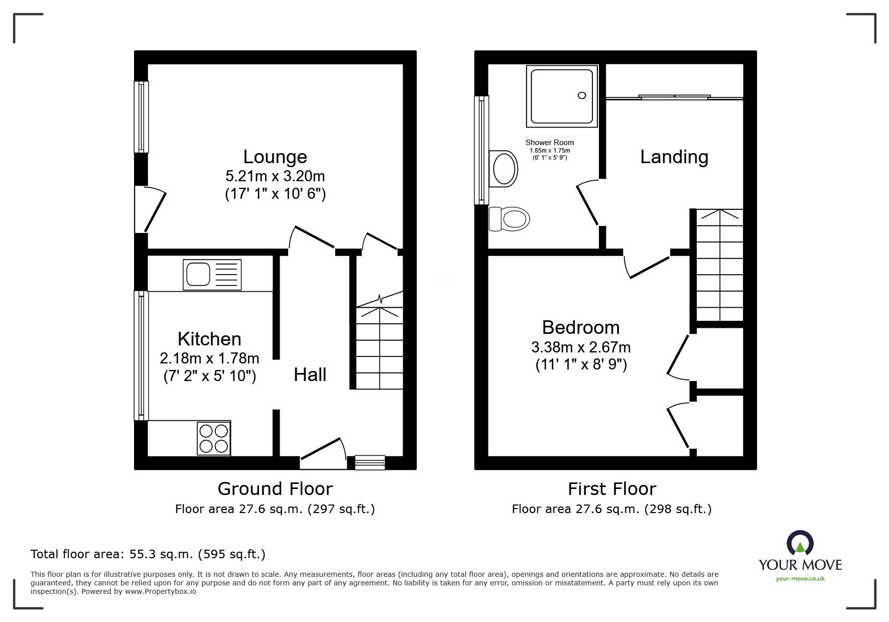 Floorplan of 1 bedroom Mid Terrace House for sale, Manor Drive, Leicester, Leicestershire, LE4