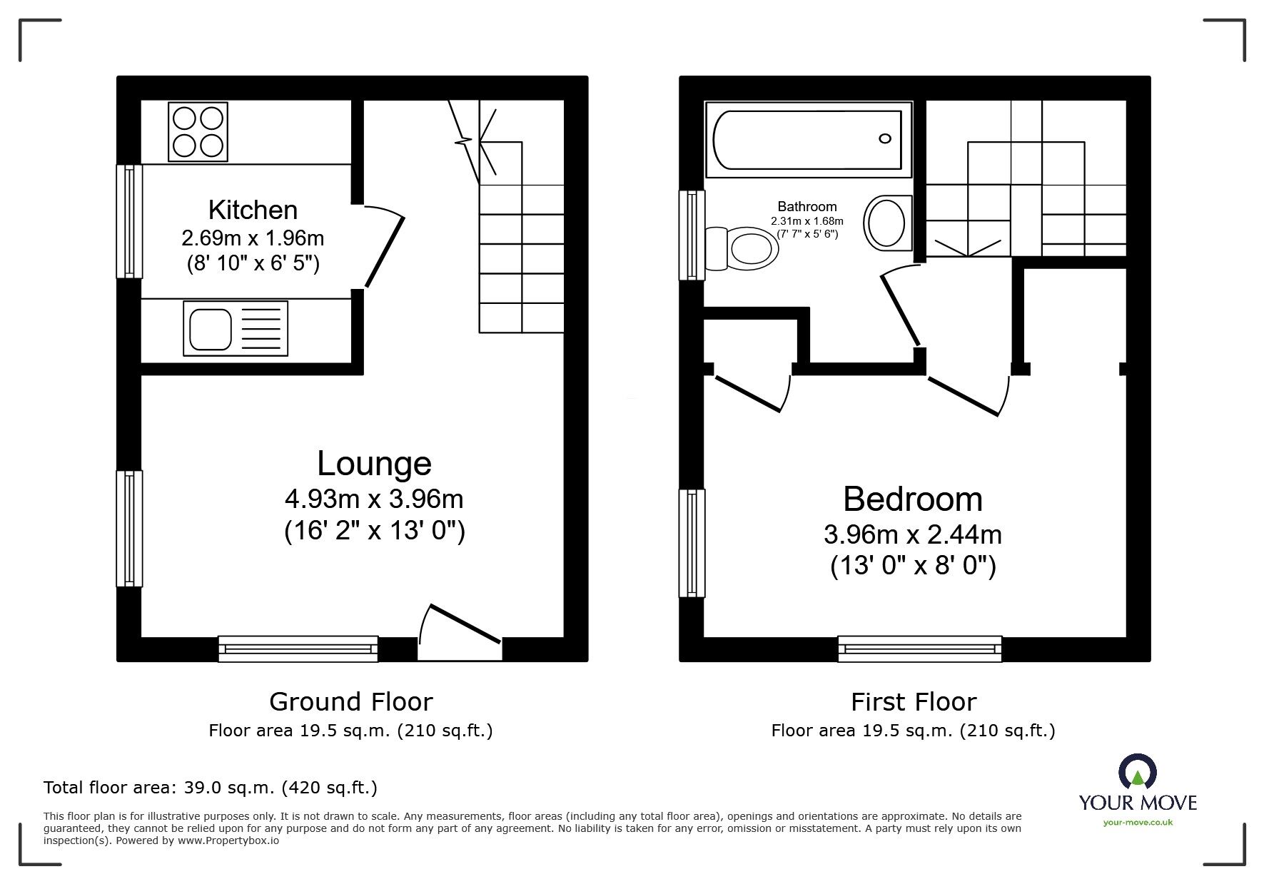 Floorplan of 1 bedroom End Terrace House for sale, Warren Avenue, Leicester, Leicestershire, LE4
