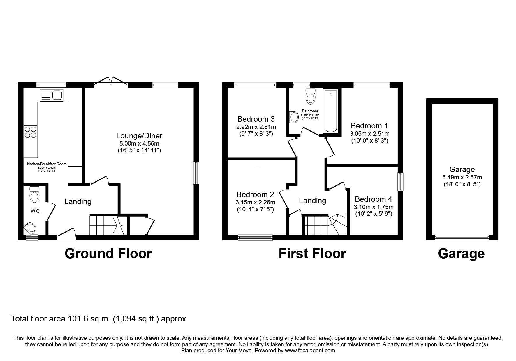 Floorplan of 4 bedroom Semi Detached House for sale, Welbury Road, Hamilton, Leicestershire, LE5