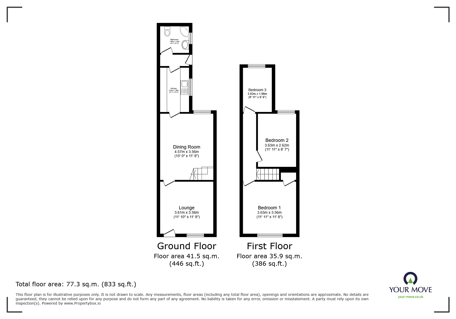 Floorplan of 3 bedroom Mid Terrace House for sale, Gaul Street, Leicester, Leicestershire, LE3