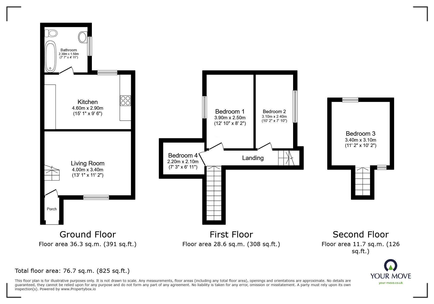 Floorplan of 4 bedroom  House to rent, Wiltshire Road, Leicester, Leicestershire, LE4