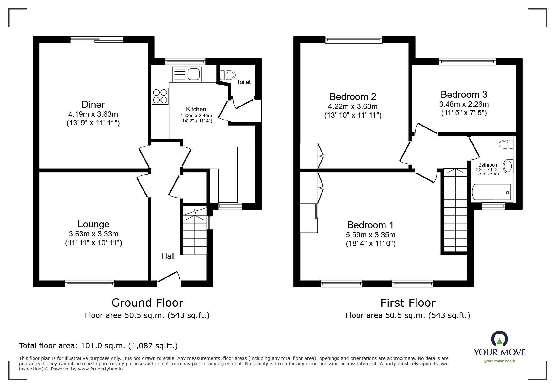 Floorplan of 3 bedroom Semi Detached House for sale, Park Hill Drive, Leicester, Leicestershire, LE2