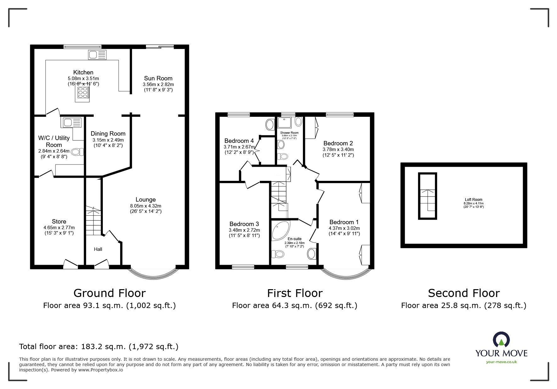 Floorplan of 4 bedroom Semi Detached House for sale, Brockenhurst Drive, Leicester, Leicestershire, LE3