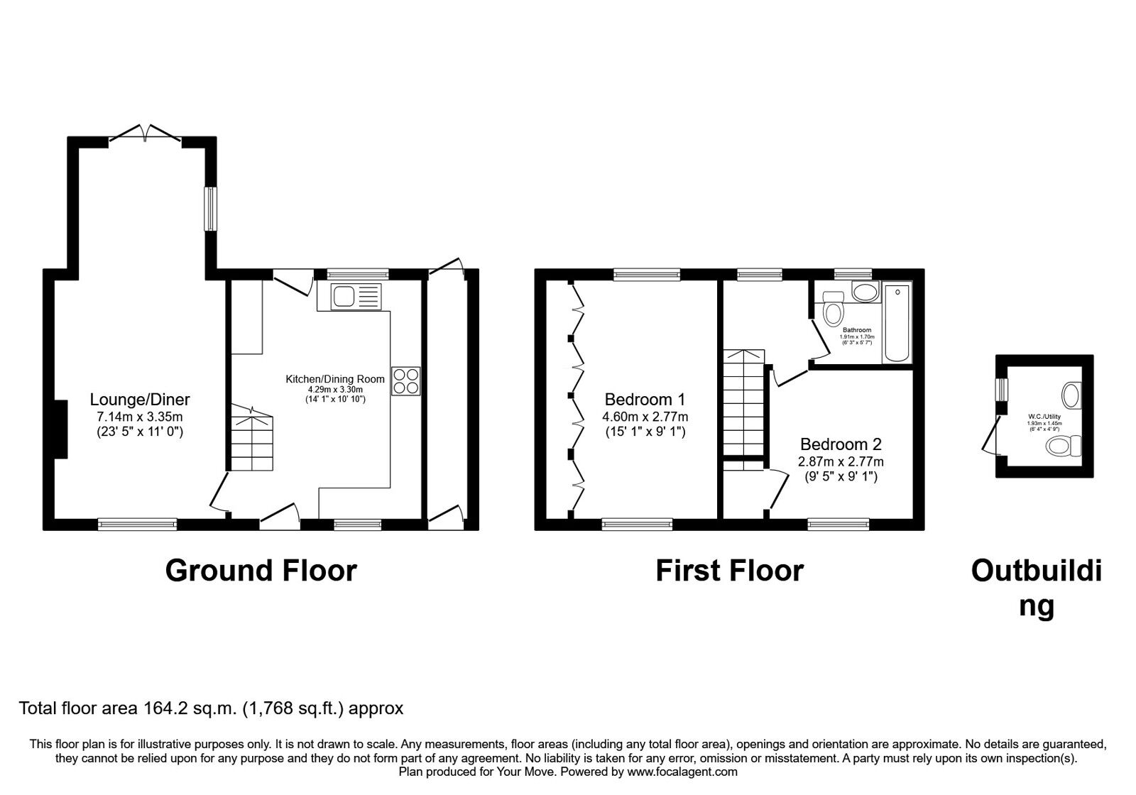 Floorplan of 2 bedroom Mid Terrace House for sale, Highbury Road, Leicester, Leicestershire, LE4