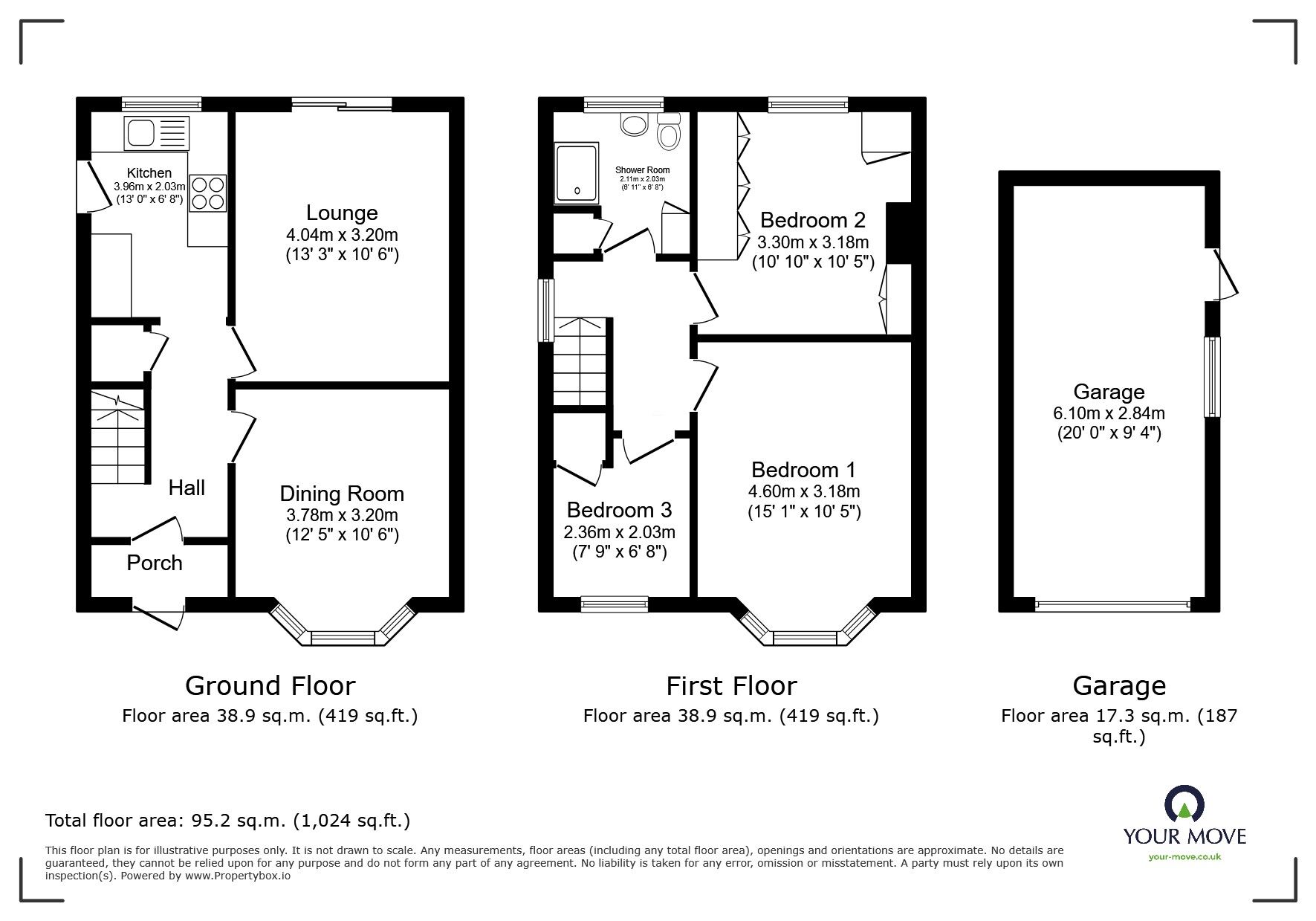 Floorplan of 3 bedroom Semi Detached House for sale, Hillrise Avenue, Leicester, Leicestershire, LE3