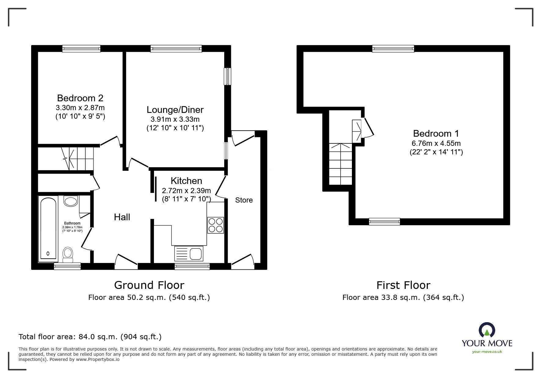 Floorplan of 2 bedroom Semi Detached Bungalow for sale, Beaumanor Road, Leicester, Leicestershire, LE4
