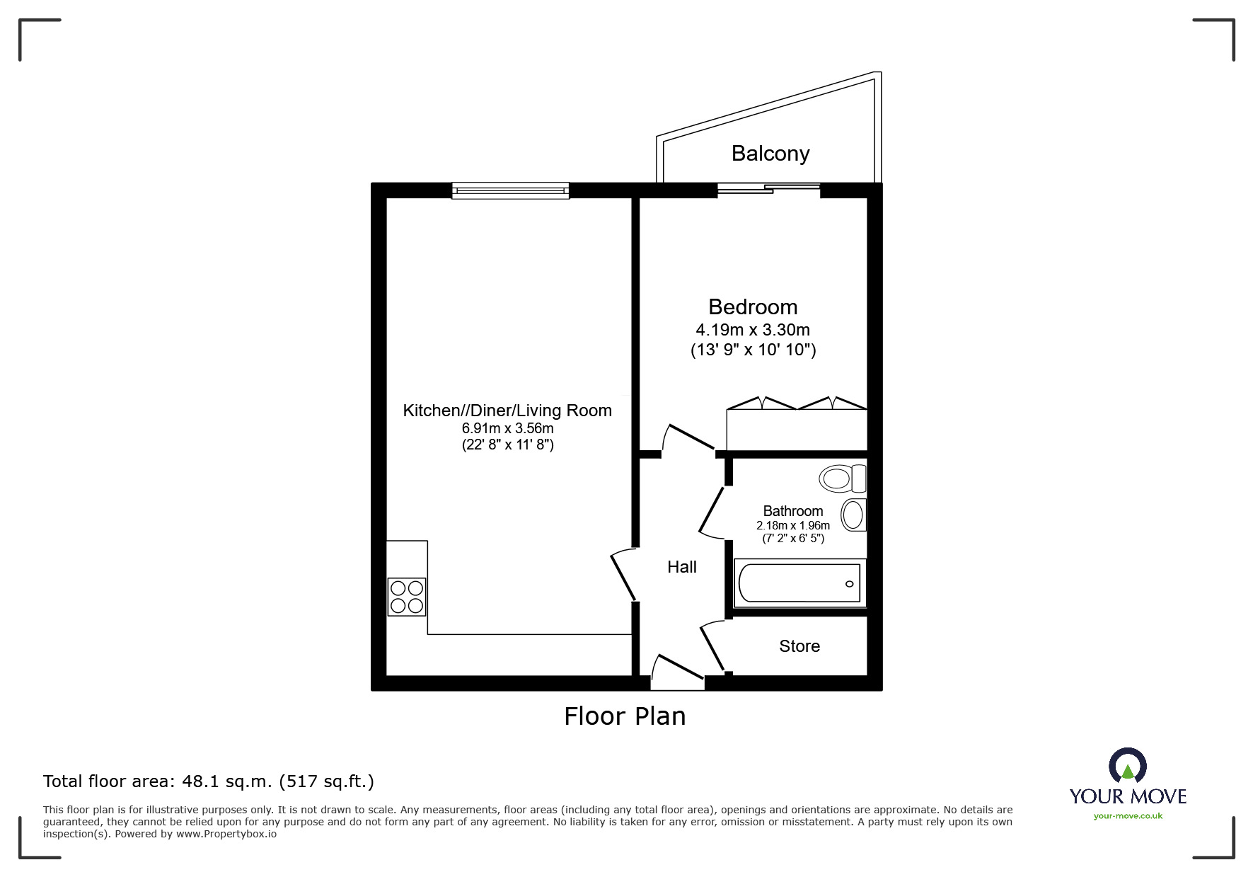 Floorplan of 1 bedroom Flat for sale, Rutland Street, Leicester, Leicestershire, LE1