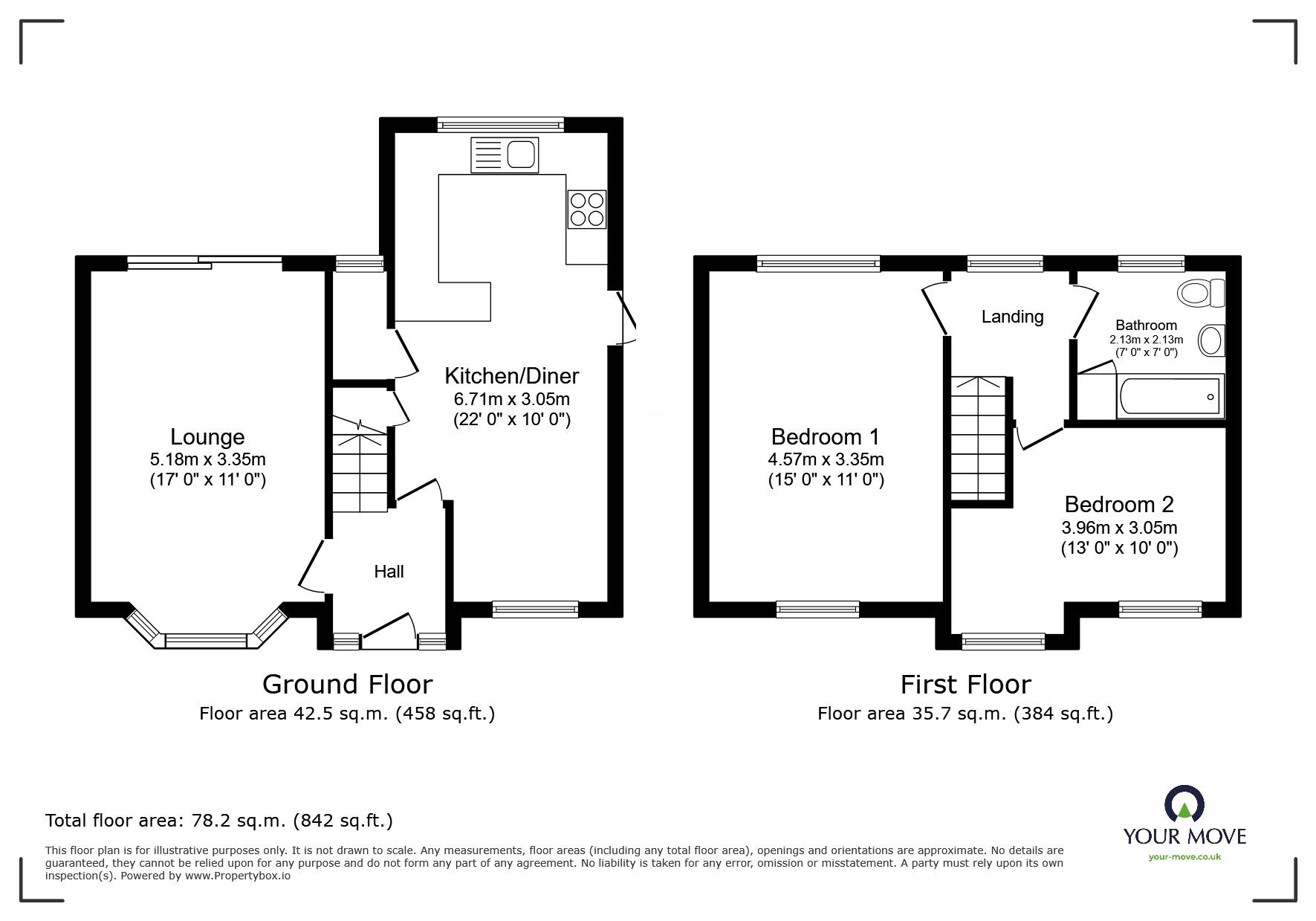 Floorplan of 2 bedroom Semi Detached House for sale, Scraptoft Lane, Leicester, Leicestershire, LE5