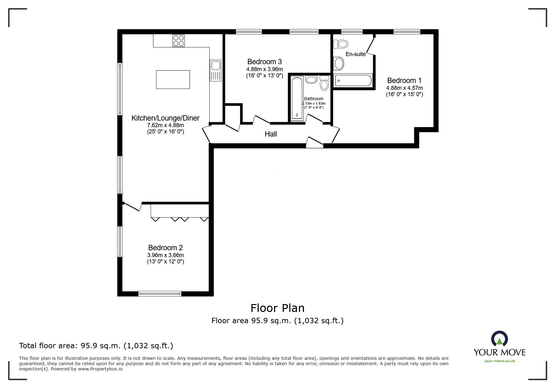 Floorplan of 3 bedroom  Flat for sale, Wimbledon Street, Leicester, Leicestershire, LE1