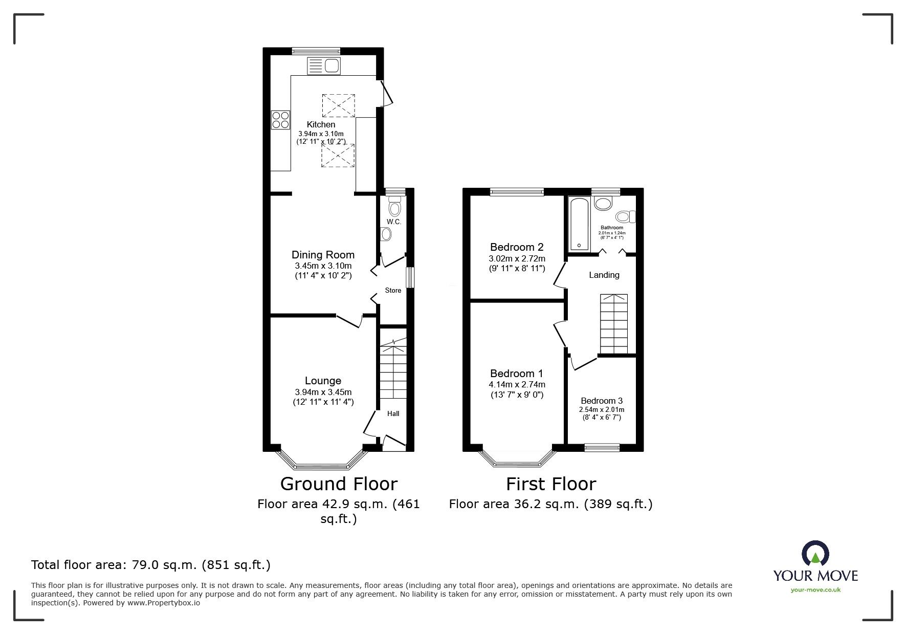 Floorplan of 3 bedroom Mid Terrace House for sale, Frisby Road, Leicester, Leicestershire, LE5