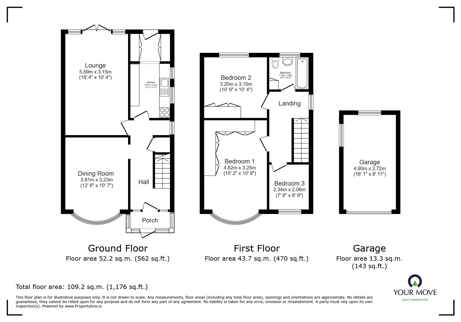 Floorplan of 3 bedroom Semi Detached House for sale, Turnbull Drive, Leicester, Leicestershire, LE3