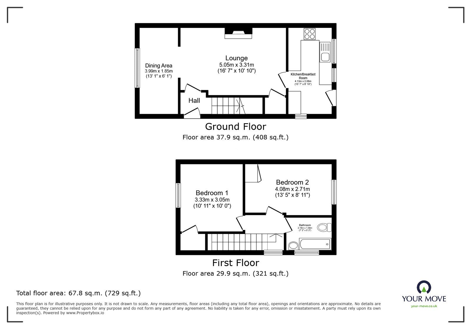 Floorplan of 2 bedroom End Terrace House for sale, Twickenham Road, Leicester, Leicestershire, LE2