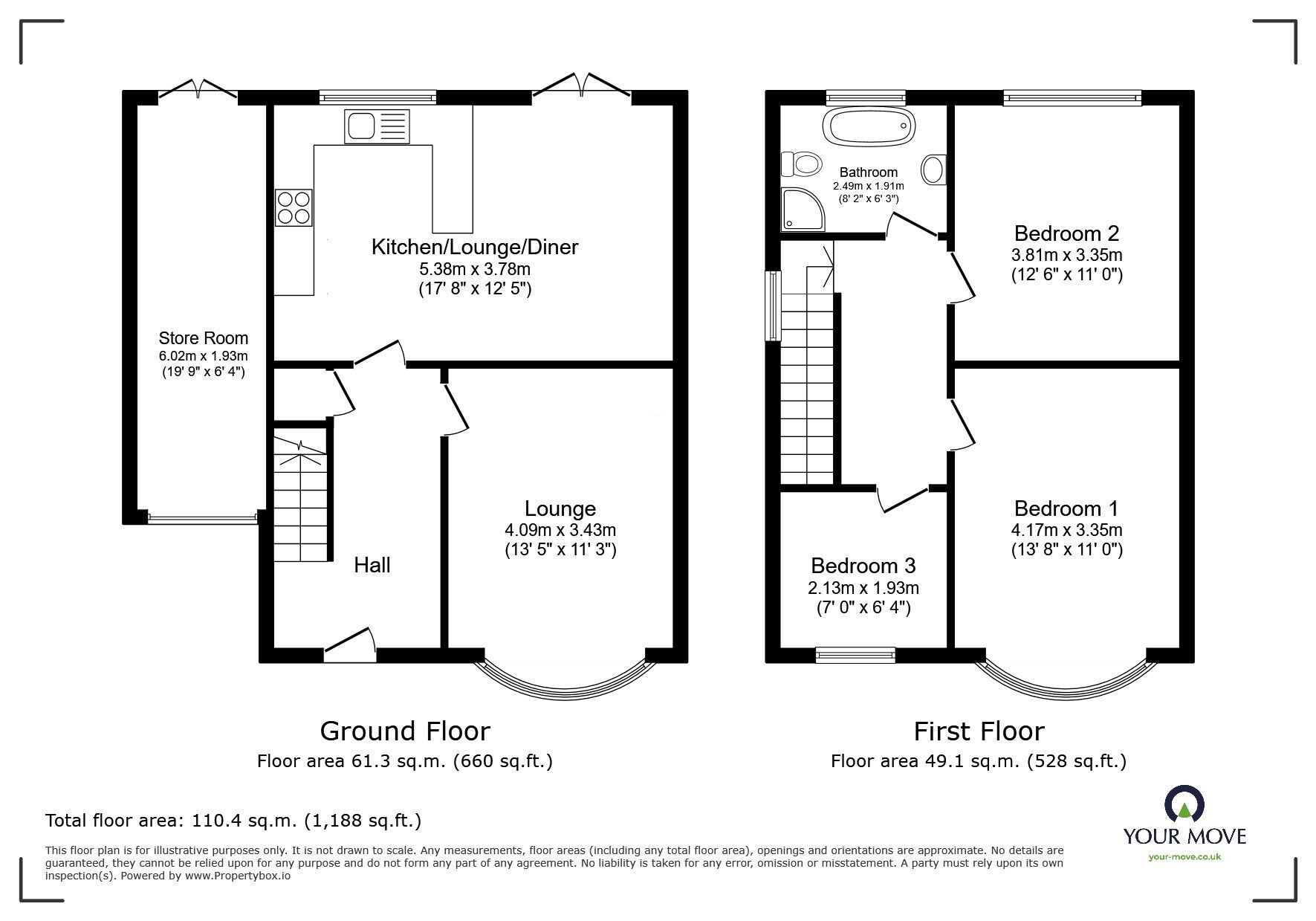 Floorplan of 3 bedroom Semi Detached House for sale, Conaglen Road, Leicester, Leicestershire, LE2