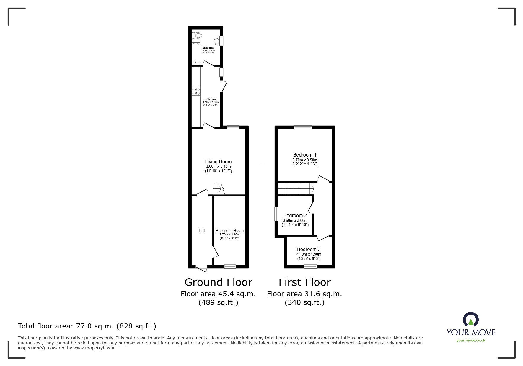 Floorplan of 3 bedroom Mid Terrace House to rent, Walton Street, Leicester, Leicestershire, LE3