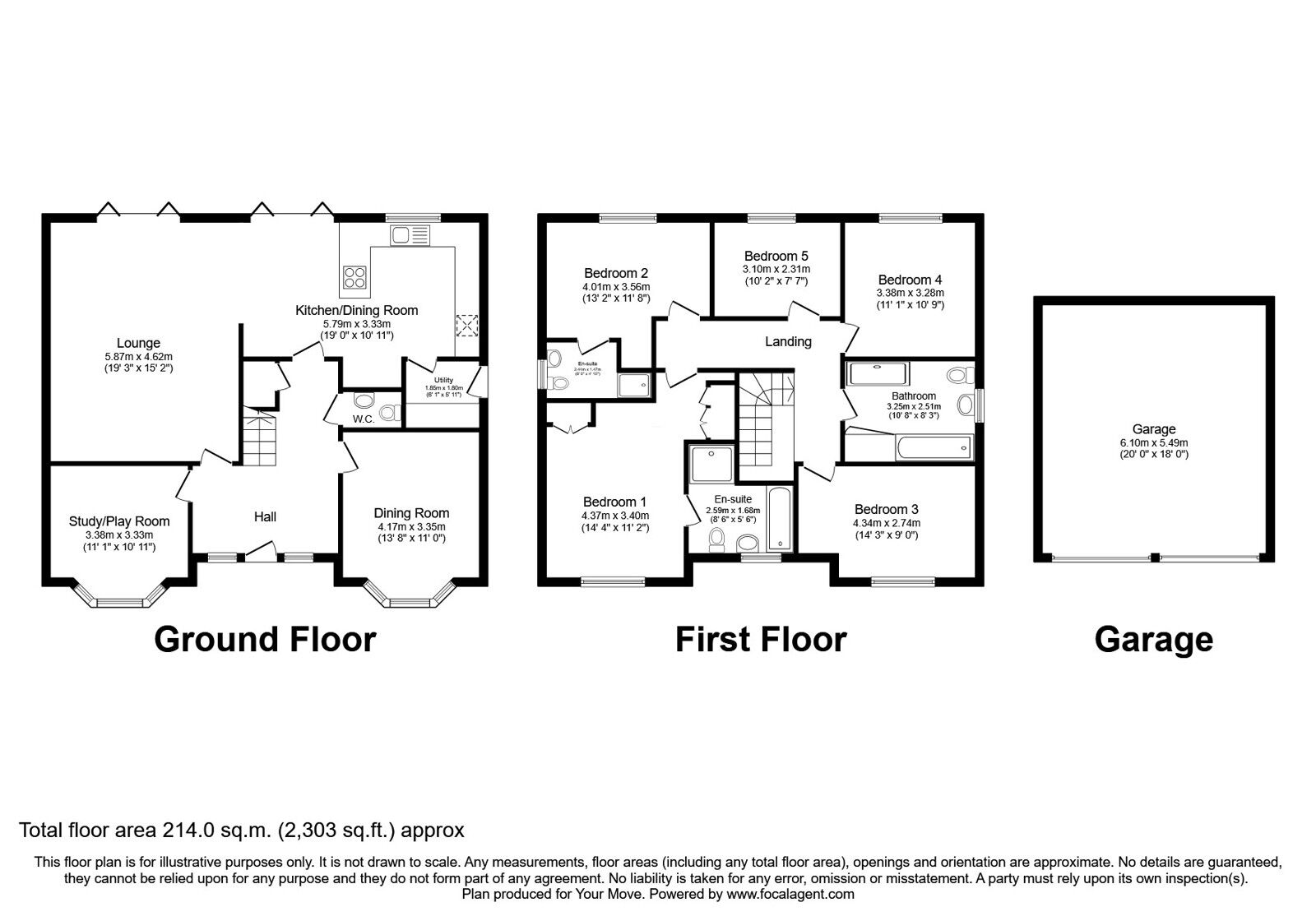 Floorplan of 5 bedroom Detached House for sale, Bosworth Way, Leicester Forest East, Leicestershire, LE3
