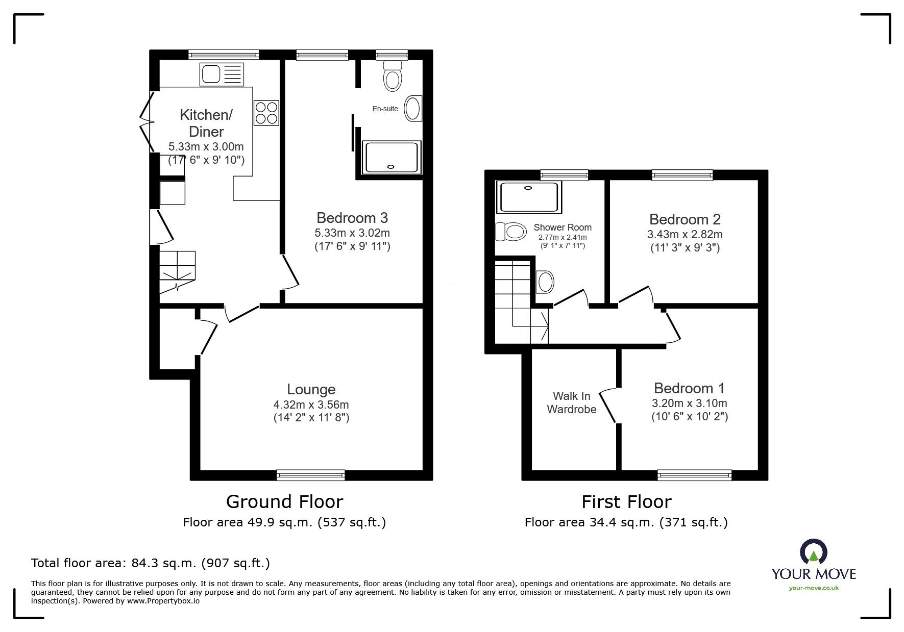 Floorplan of 3 bedroom Semi Detached House for sale, Woodshawe Rise, Leicester, Leicestershire, LE3