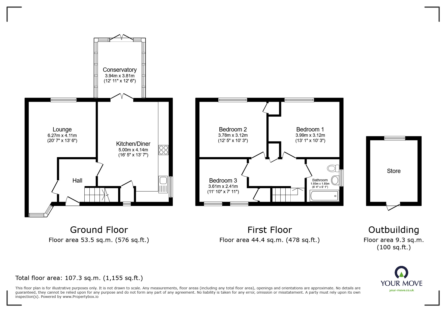 Floorplan of 3 bedroom Semi Detached House for sale, Dudley Avenue, Leicester, Leicestershire, LE5