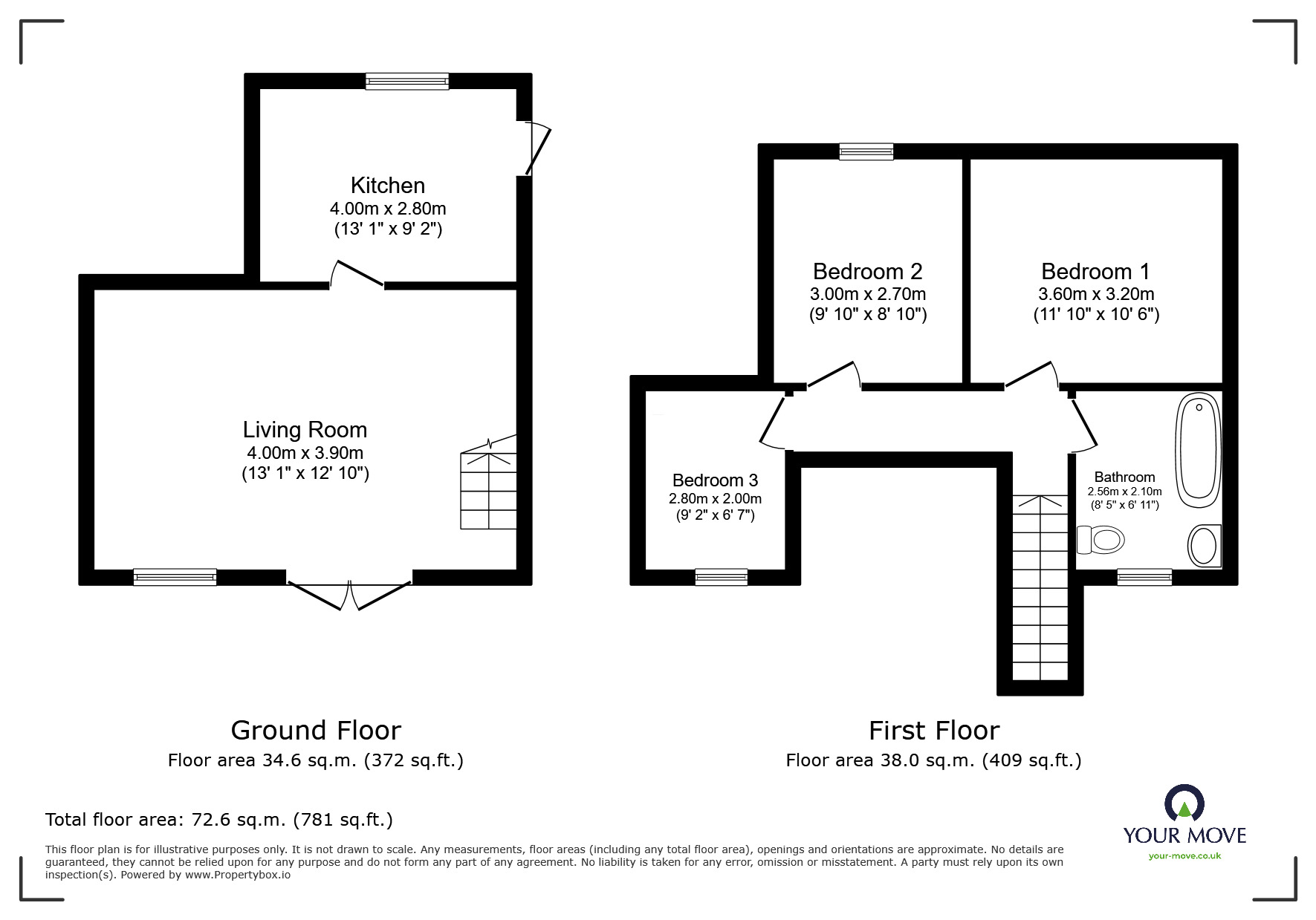 Floorplan of 3 bedroom Mid Terrace House to rent, Garden Street, Thurmaston, Leicestershire, LE4