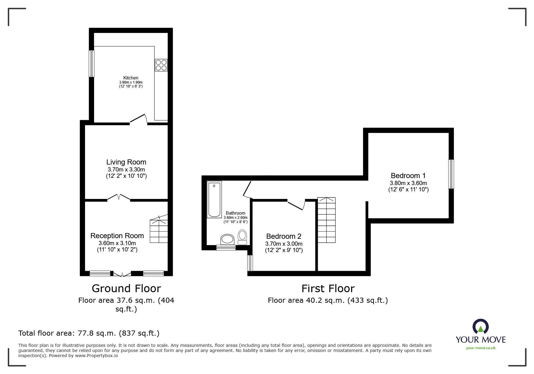 Floorplan of 2 bedroom Mid Terrace House to rent, Minehead Street, Leicester, Leicestershire, LE3