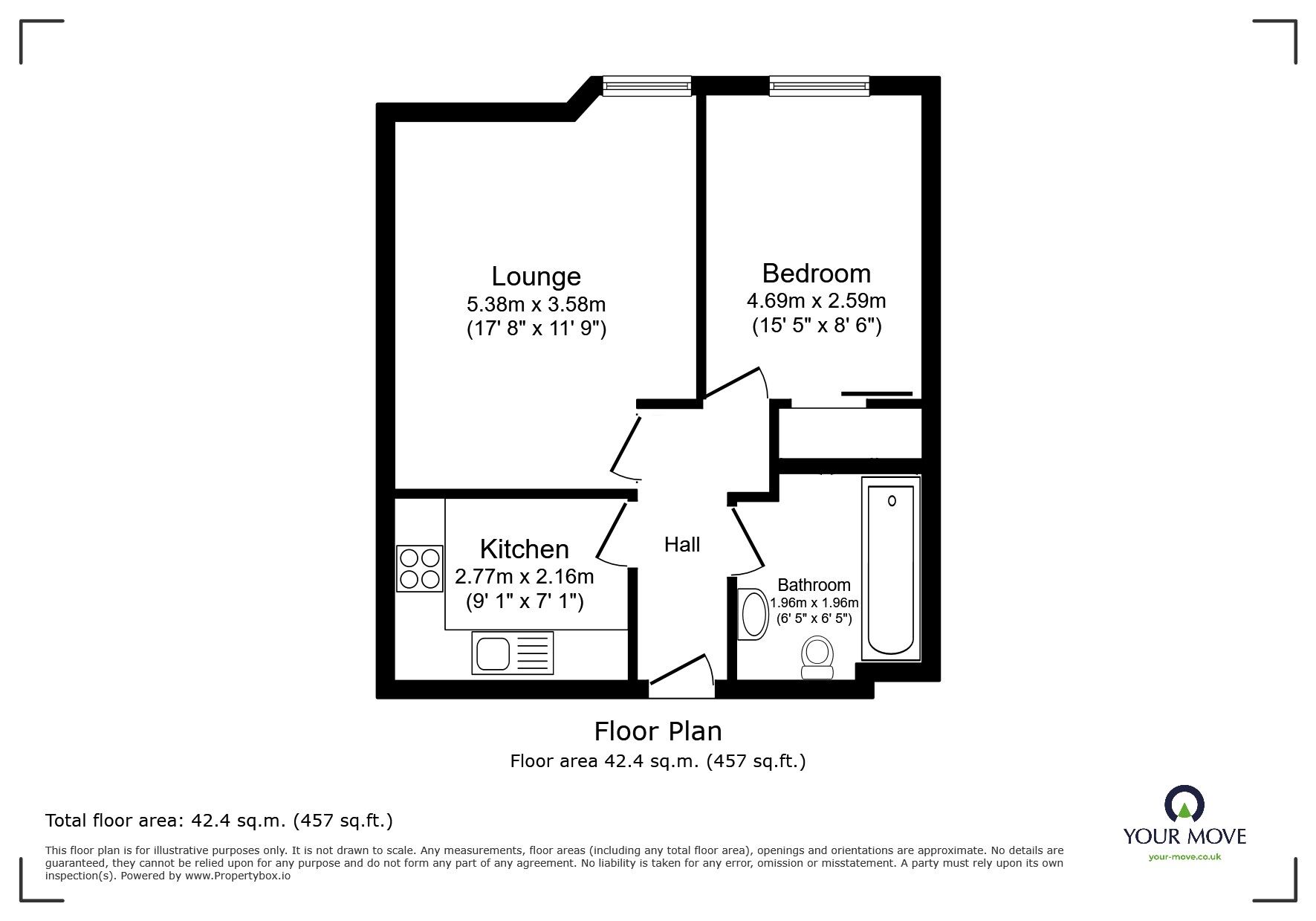 Floorplan of 1 bedroom Flat for sale, Ashwell Street, Leicester, Leicestershire, LE1